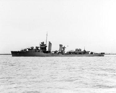 USS Conyngham (DD-371) off the Mare Island Navy Yard on 22 January 1942 (19-N-27127)