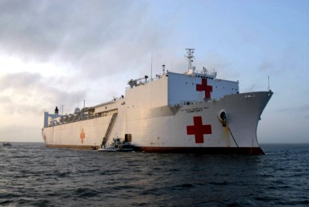 US Navy 070630-N-8704K-088 Military Sealift Command hospital ship USNS Comfort (T-AH 20) anchored off the coast of Puerto Barrios, Guatemala