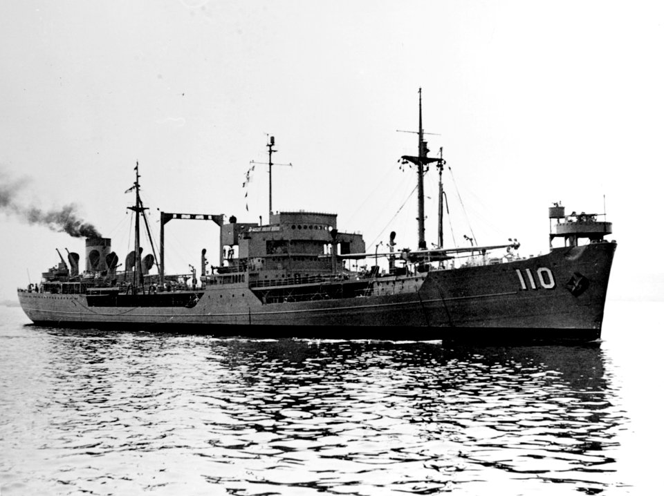 USS Conecuh (AOR-110) underway in the mid-1950s