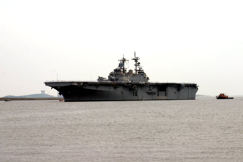 US Navy 070628-N-8110K-005 USS Wasp (LHD 1) enters Boston Harbor for a port visit to kick off Boston Navy Week