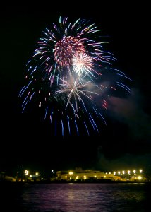 US Navy 070704-N-0879R-014 A fireworks display illuminates the night sky over Naval Station Pearl Harbor photo