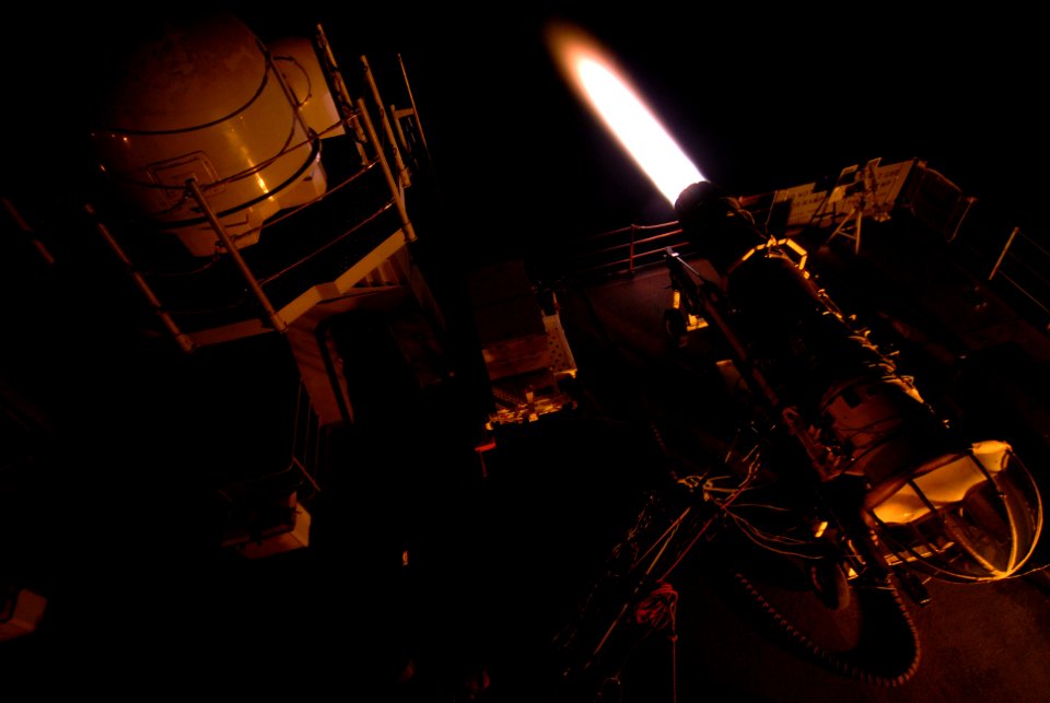 US Navy 070701-N-2659P-093 An F-A-18F Super Hornet F414 jet engine throttles to afterburner while being tested on the fantail aboard Nimitz-class aircraft carrier USS John C. Stennis (CVN 74)