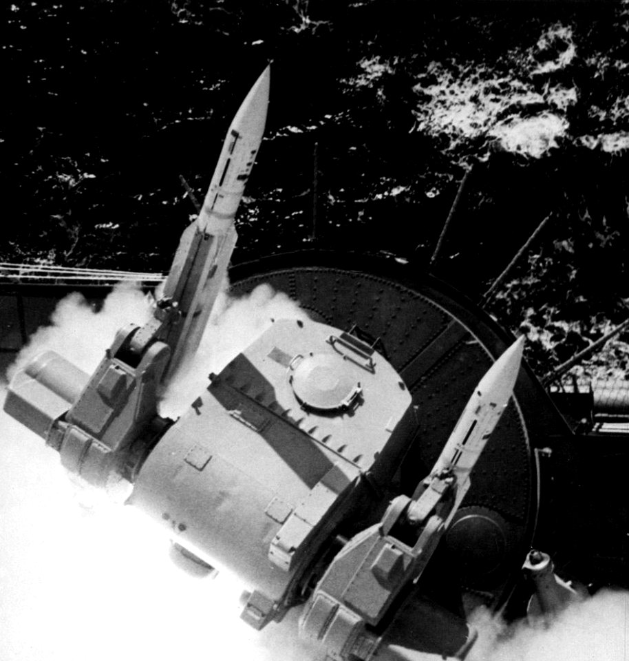 USS Columbus (CG-12) launches RIM-24 Tartar, in 1972
