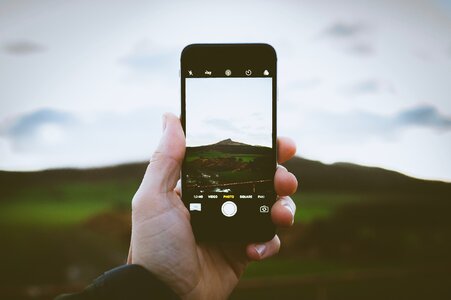 Mobile phone touchscreen photo