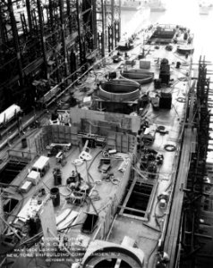 USS Cleveland (CL-55) during construction, 1 October 1941