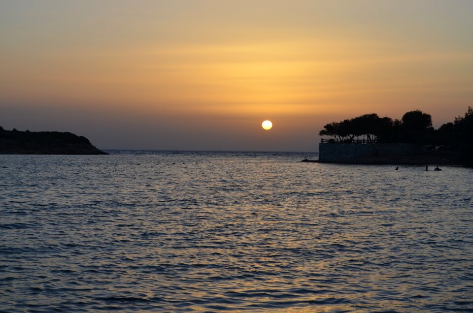 Sunset marine landscape