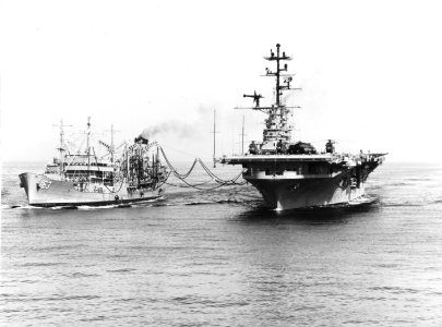 USS Chipola (AO-63) refueling Princeton (LPH-5) 1968