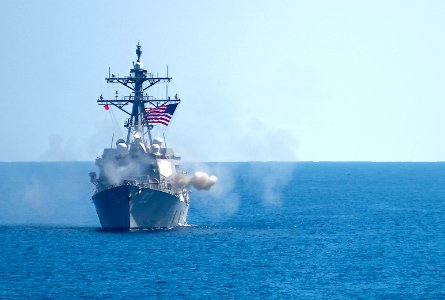 USS Chung-Hoon conducts a live-fire exercise. (20463229766)