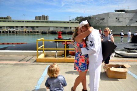 USS Charlotte Returns from Deployment (Image 1 of 6) 160513-N-LY160-311