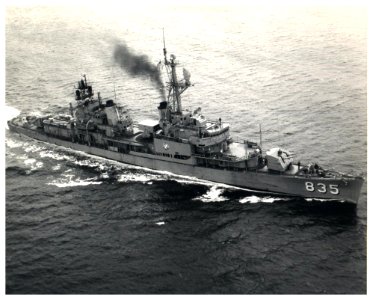 USS Charles P. Cecil (DD-835) underway in Narragansett Bay on 10 October 1971 (NH 107000)