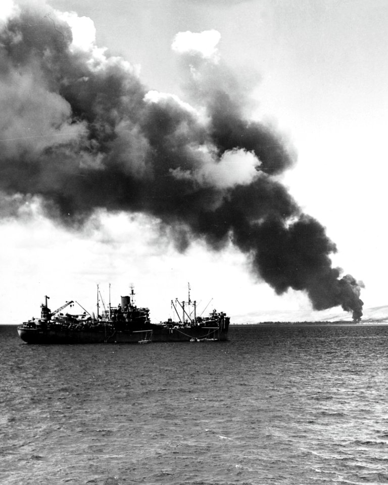 USS Chandeleur (AV-10) at anchor off Saipan on 30 June 1944 (80-G-241403)