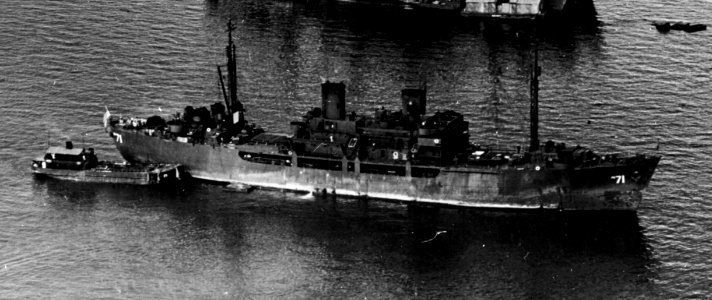 USS Catron (APA-71) at Pearl Harbor, Hawaii (USA), in February 1946 (80-G-702126)