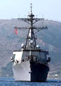 US Navy 070727-N-0780F-003 The guided missile destroyer USS Arleigh Burke (DDG 51) arrives in Crete for a routine port visit