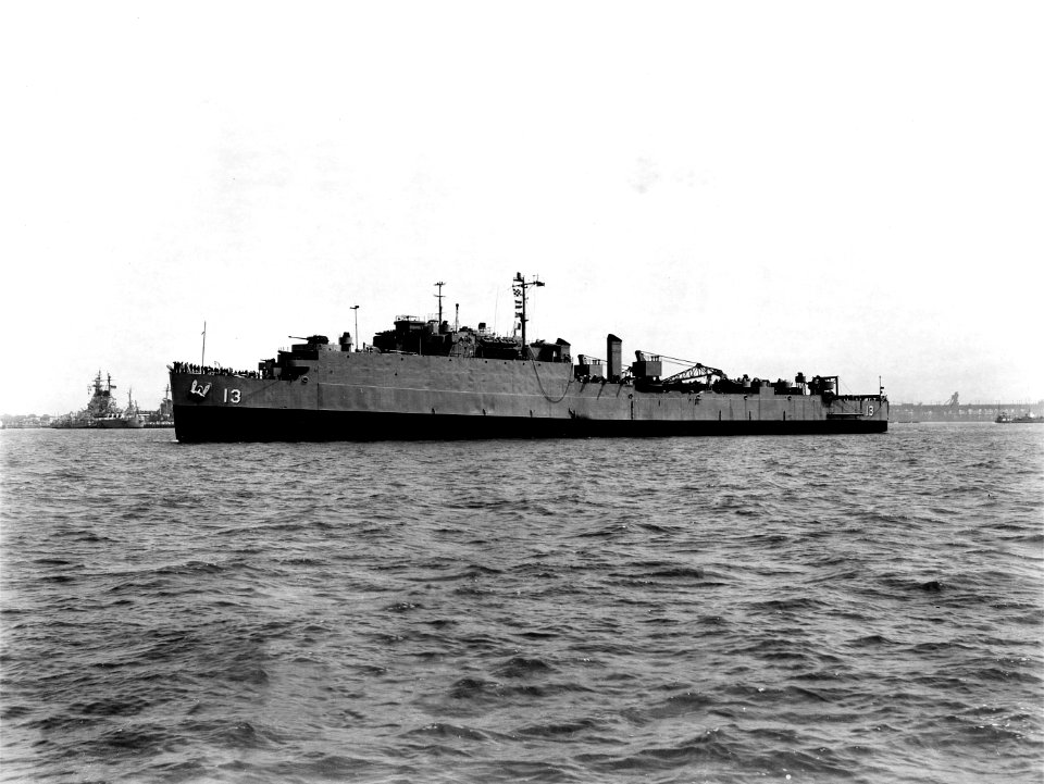 USS Casa Grande (LSD-13) at Hampton Roads 1951