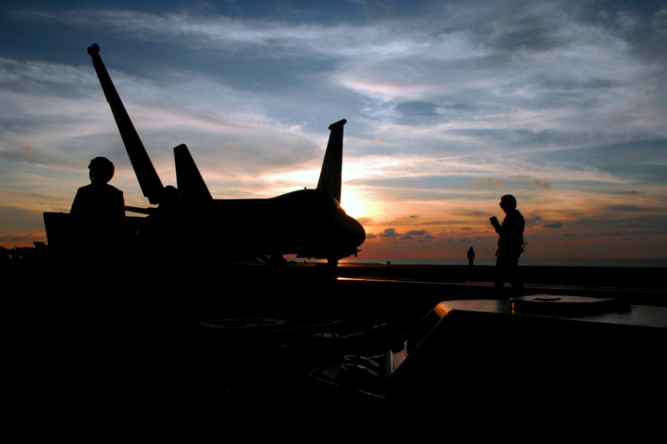 US Navy 070725-N-3729H-032 An S-3B Viking, from the Top Cats of Sea Control Squadron (VS) 31, spreads its wings prior to launching off the flight deck of Nimitz-class aircraft carrier USS John C. Stennis (CVN 74)