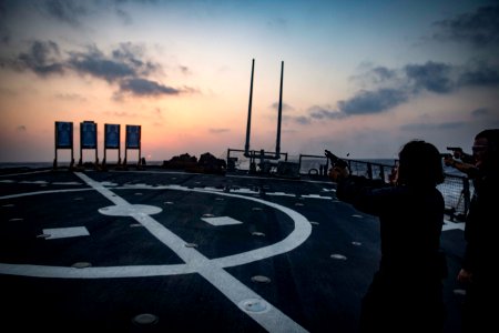 USS Carney Sailors Conduct 9mm Live-Fire Exercise (43878356131)