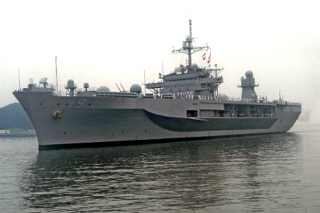 US Navy 070723-N-1883H-003 Amphibious command ship USS Blue Ridge (LCC 19) prepares to enter port upon the ship's return to Commander, Fleet Activities Yokosuka