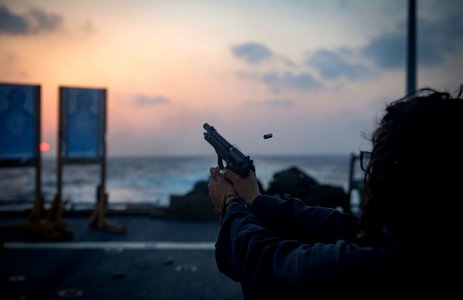 USS Carney Sailors Conduct 9mm Live-Fire Exercise (43878356761)