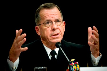 US Navy 070731-N-0696M-054 Chief of Naval Operations (CNO) Adm. Mike Mullen testifies before the Senate Armed Services Committee during his confirmation hearing for appointment to Chairman of the Joint Chiefs of Staff at Hart S