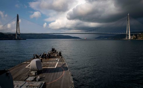 USS Carney Exits The Black Sea (44306356151)