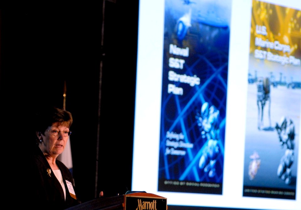 US Navy 070730-N-7676W-209 Assistant Secretary of the Navy for Research, Development, and Acquisition (ASN-RDA), the Honorable Dr. Delores Etter, addresses the 2007 Naval Science and Technology Partnership Conference