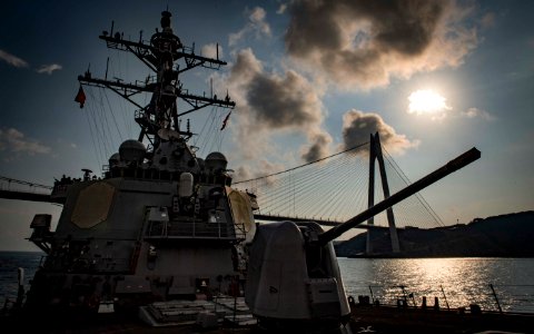 USS Carney Exits The Black Sea (42498775180)