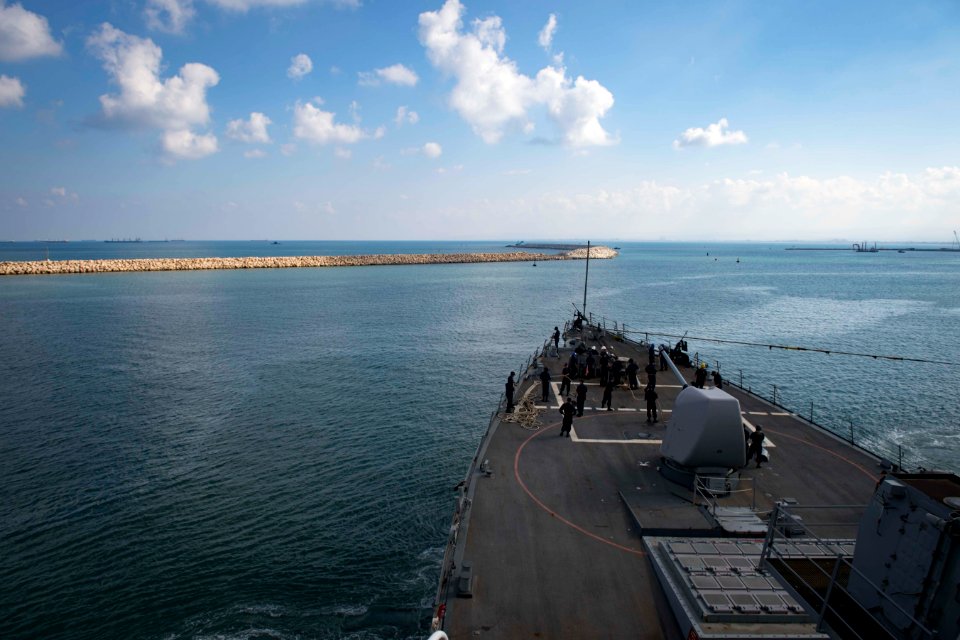 USS Carney Departs Haifa, Israel (42217798960)