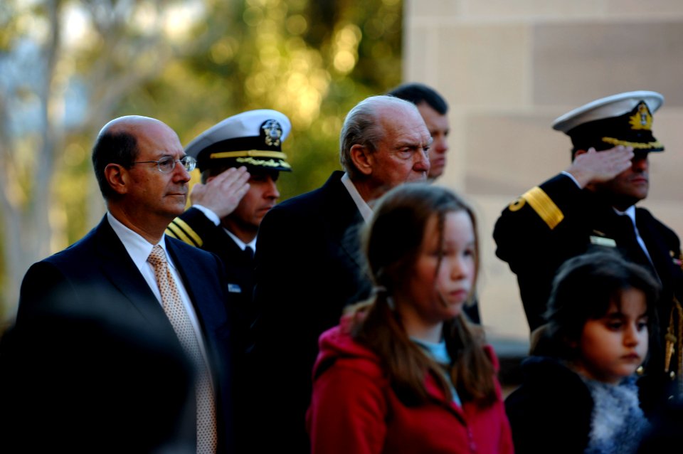 US Navy 070814-N-3642E-254 ecretary of the Navy (SECNAV) The Honorable Dr. Donald C. Winter pays his respects at The Australian War Memorial