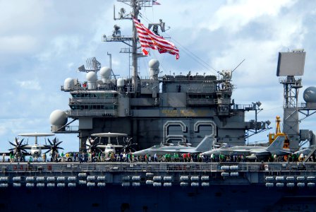 US Navy 070814-N-8157C-137 USS Kitty Hawk (CV 63), transit in formation during a joint photo exercise (PHOTOEX) concluding Valiant Shield 2007