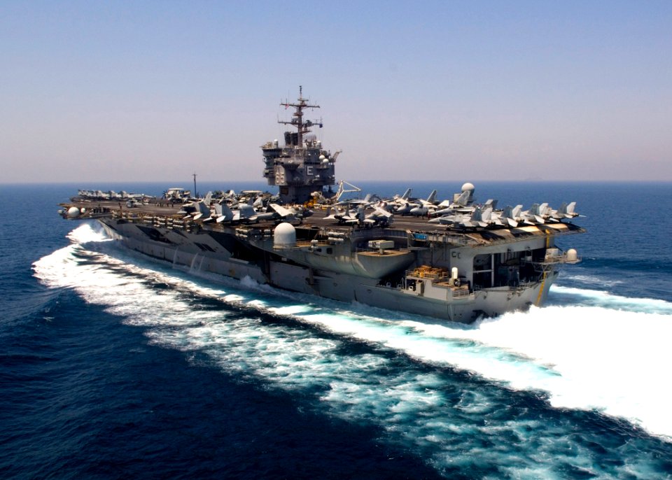 US Navy 070817-N-6524M-005 The nuclear-powered aircraft carrier USS Enterprise (CVN 65) transit through the Persian Gulf during flight operations