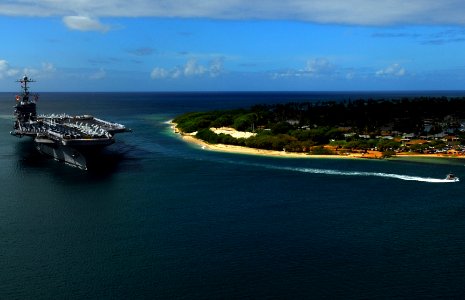 US Navy 070820-N-0684R-222 Nimitz-class aircraft carrier USS John C. Stennis (CVN 74) prepares to pull into Pearl Harbor