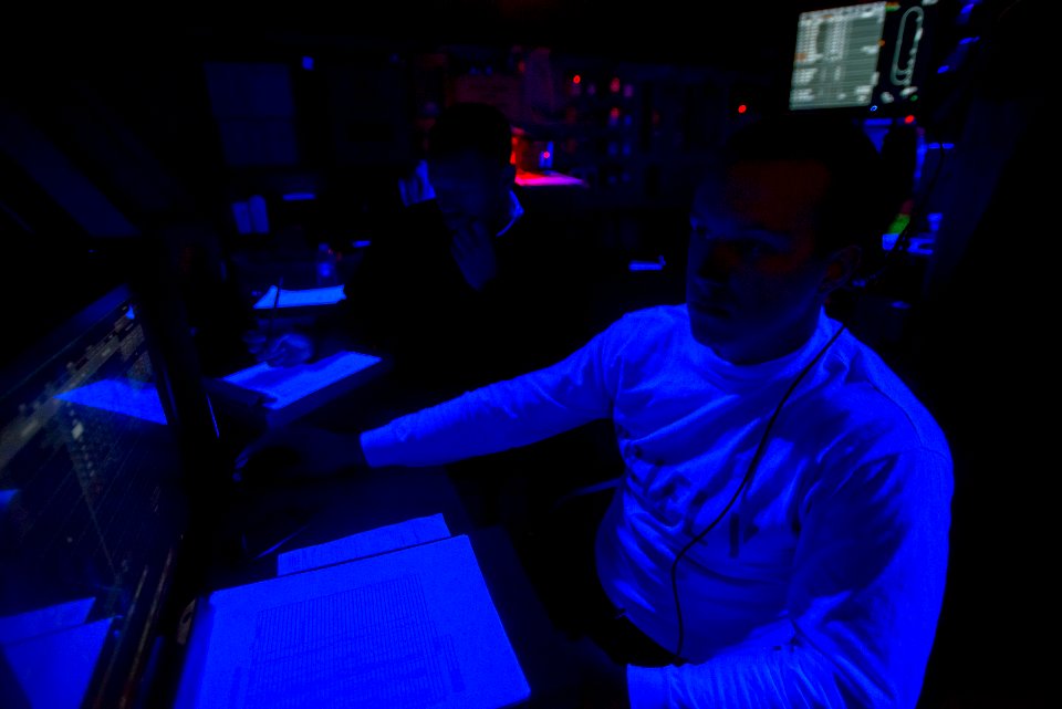 USS Carl Vinson Primary Flight Control operations 150218-N-TP834-070