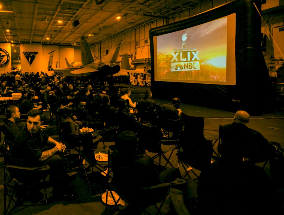USS Carl Vinson Super Bowl party 150203-N-TP834-466