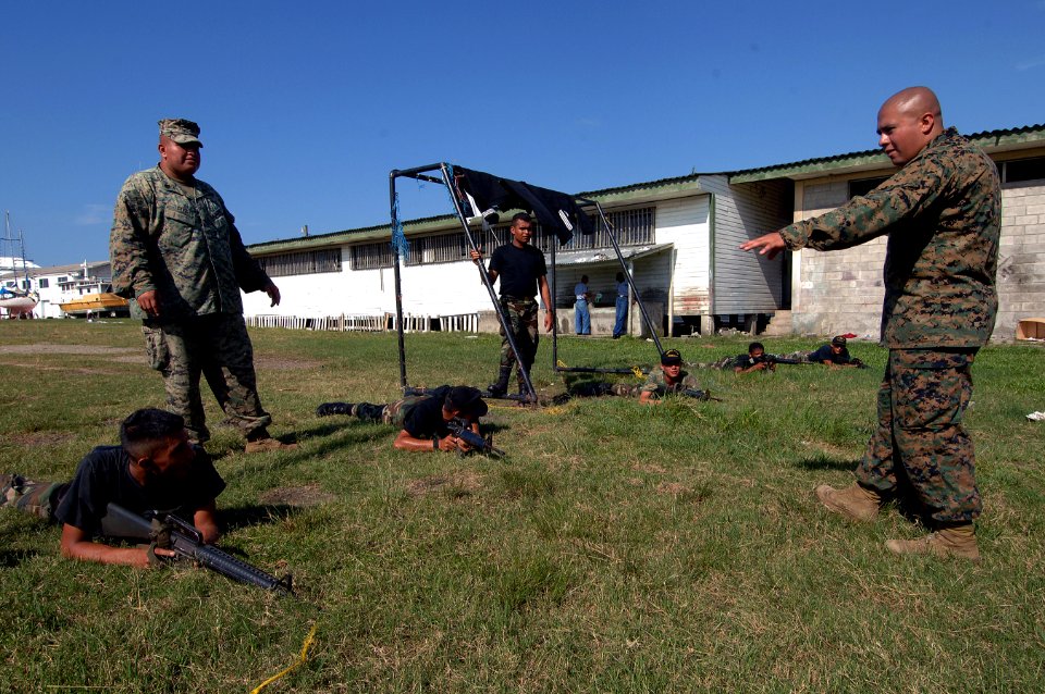 US Navy 070822-N-0989H-045 U.S. Marines assigned to a mobile training team instruct Guatemalan Marines on various tactical formations during small-unit tactics training
