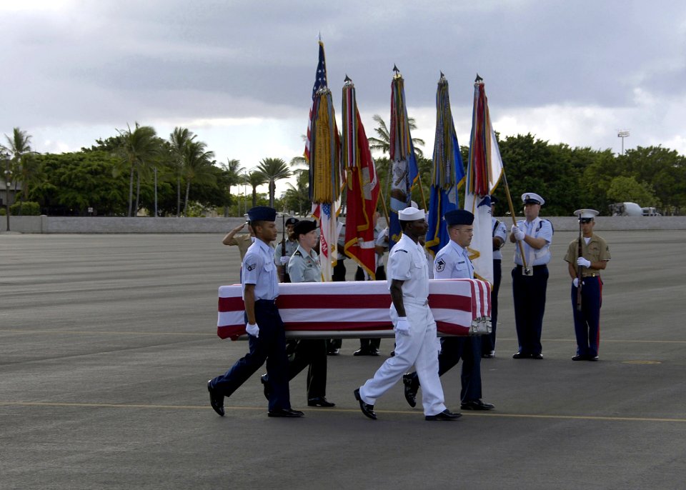 US Navy 070824-F-0365G-003 Honor Guard members from the Joint POW-MIA Accounting Command conduct a homecoming ceremony for U.S