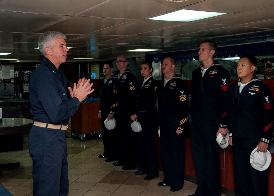 USS Carl Vinson Sailor of the Year candidates 141107-N-UW005-017