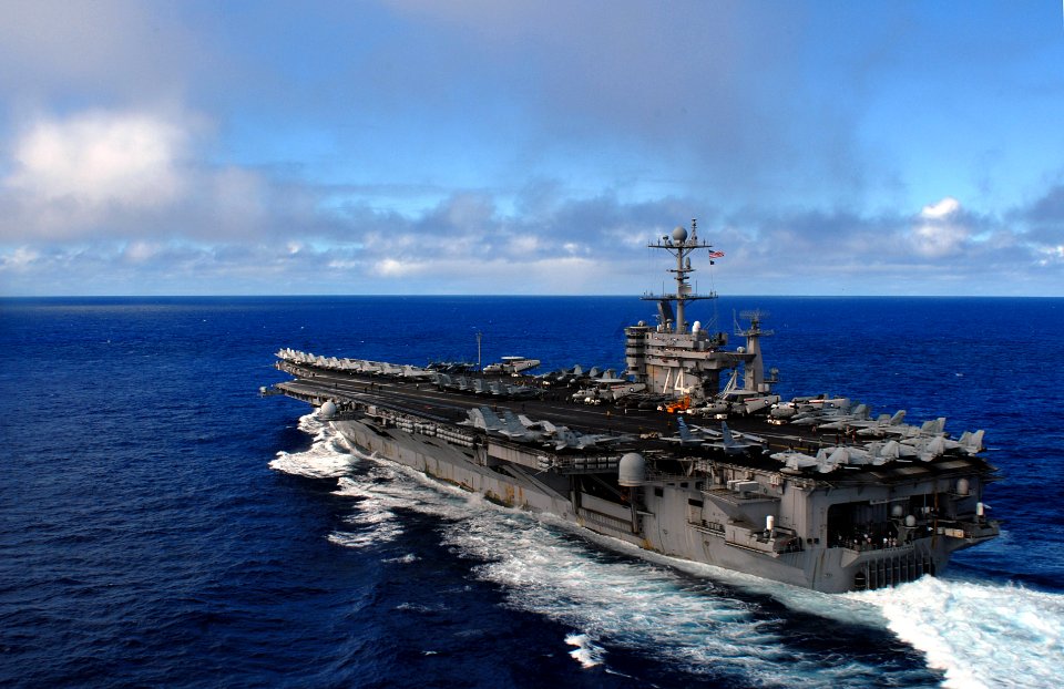 US Navy 070824-N-3541A-058 Nimitz-class aircraft carrier USS John C. Stennis (CVN 74) transits through the water prior to conducting an air power demonstration