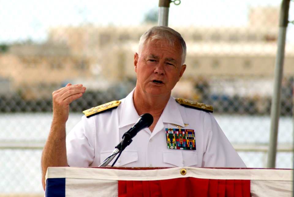 US Navy 070829-N-6674H-008 Adm. Timothy J. Keating, commander of U.S. Pacific Command (PACOM), speaks to guests at the groundbreaking ceremony of the Pacific Warfighting Center