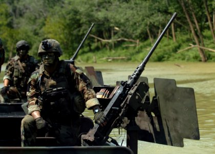 US Navy 070825-N-9769P-589 Special Warfare Combatant-craft crewmen (SWCC) prepare to get underway for live-fire patrol training along the Salt River in northern Kentucky