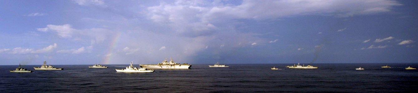 US Navy 070831-N-1810F-059 Ships from the United States and other nations take part in a photo exercise off the coast of Panama during PANAMAX 2007 photo