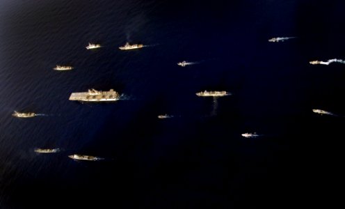 US Navy 070831-N-1810F-047 Ships from the United States and other nations take part in a photo exercise off the coast of Panama during PANAMAX 2007 photo