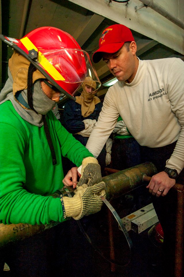 USS Carl Vinson general quarters drill 141205-N-TP834-033