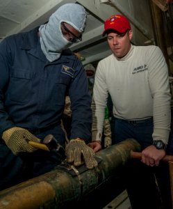 USS Carl Vinson general quarters drill 141205-N-TP834-032