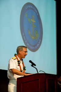 US Navy 070828-N-6674H-063 Rear Adm. Townsend G. Alexander speaks at the dedication ceremony of the newly renovated Ford Island Building 89 Conference Center