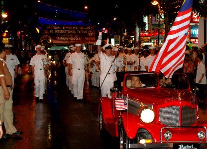 US Navy 070831-N-5174T-019 The Pacific Fleet Band performs in a parade in Kuala Lumpur, to promote the city's upcoming International Tattoo 2007