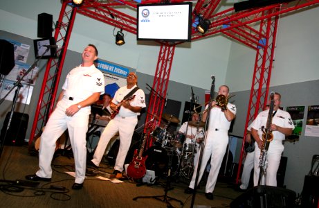 US Navy 070830-N-3271W-004 The U.S. Navy Rock Band, Freedom, performs at the St. Louis Science Center during St. Louis Navy Week, which runs August 28 through September 6