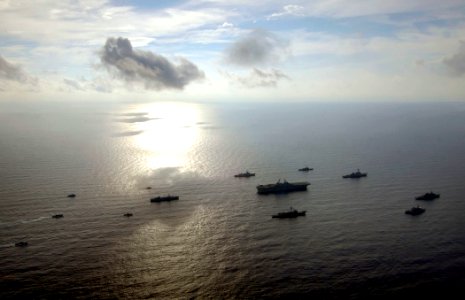 US Navy 070831-N-1810F-209 Ships from the United States and other nations take part in a photo exercise off the coast of Panama during PANAMAX 2007 photo