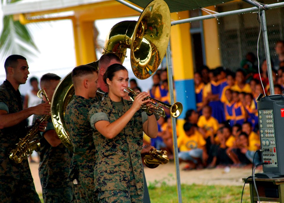 US Navy 070903-N-9421C-071 U.S. Marine Forces Pacific Band performs for students at Delap Elementary School