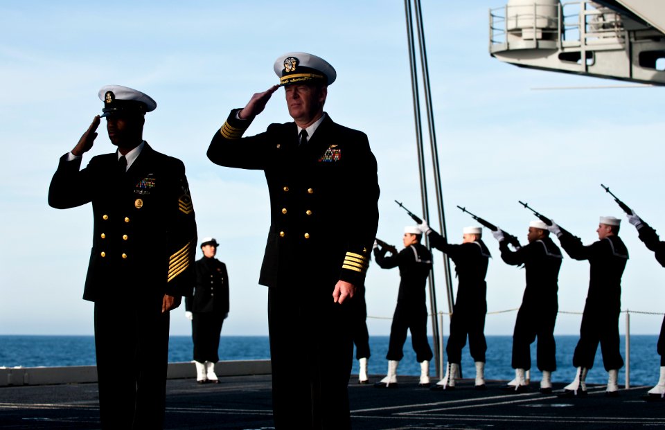 USS Carl Vinson conducts a burial at sea. (8516264590)