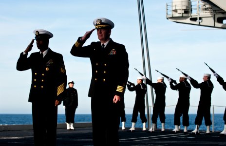 USS Carl Vinson conducts a burial at sea. (8516264590)